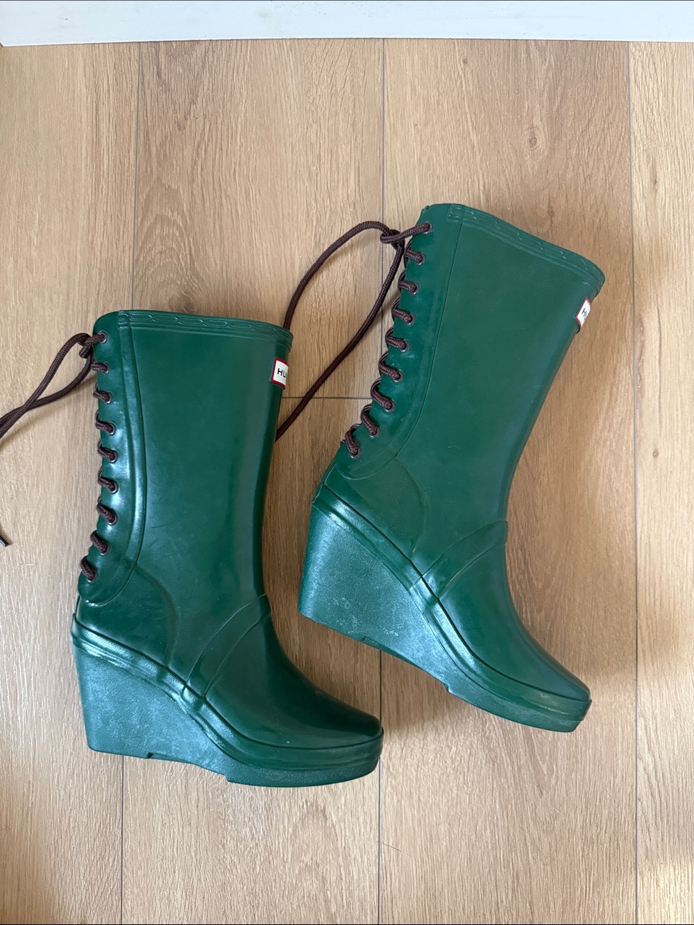 Hunter Wedge Lace Back Rain Boots UK 3 / US 5 / EU 35/36